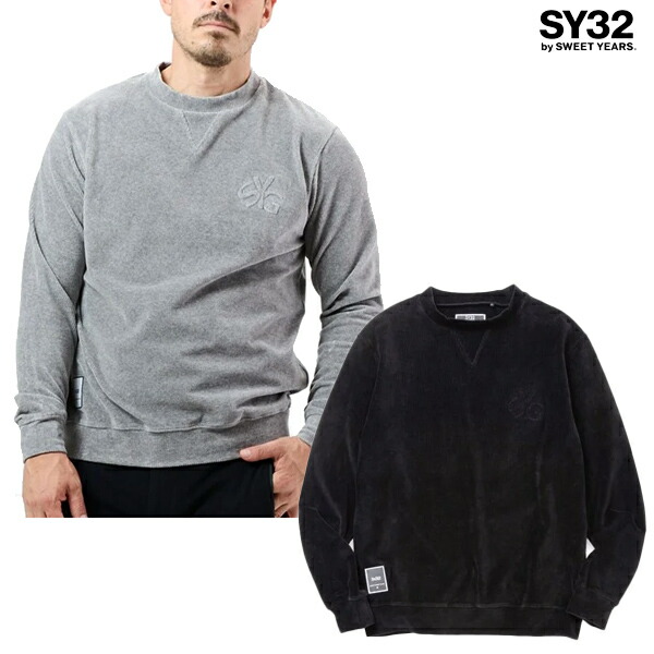 【特価】SY32 秋冬モデル メンズ ストレッチ コーデュロイ エンボス モックネック 長袖シャツ SYG-24A010ABS【24】