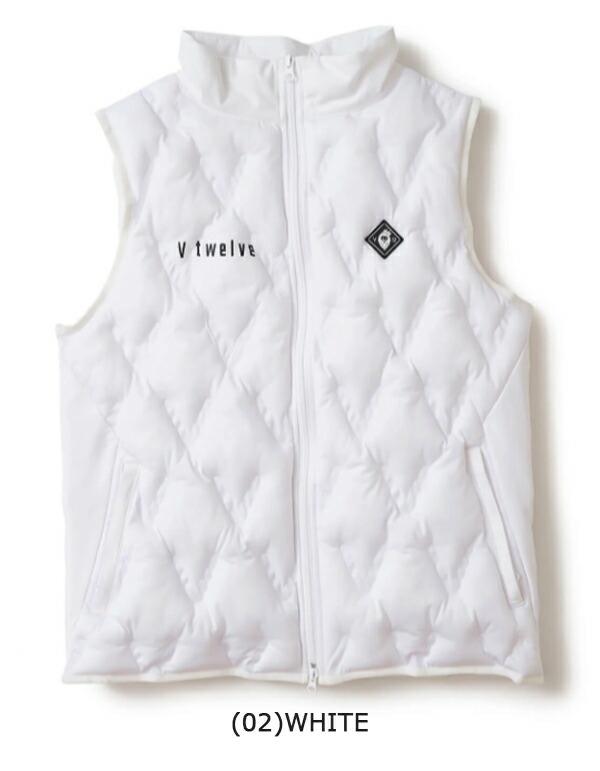 【残り、ホワイトXLサイズ、1枚限り】V12 秋冬モデル メンズ BACK TAPE VEST ベスト V122420-JK16【24】