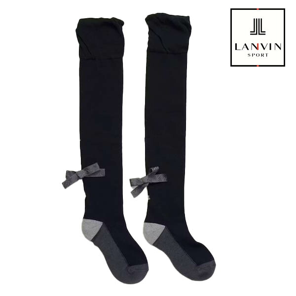 ランバン 2025年春夏モデル レディース 抗菌防臭 リボン付き ニーハイソックス VG5SSO42L LANVIN（ランバン）ランバンスポール【25】