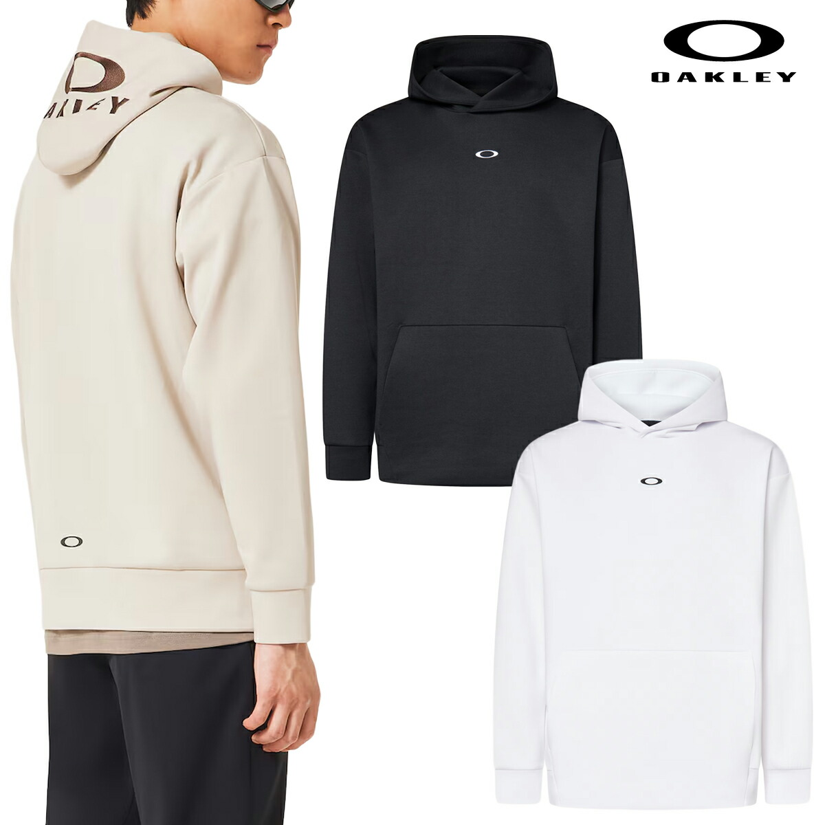 OAKLEY フード付きパーカーホワイト/グレー OAKLEY（オークリー） スウェット パーカー メンズ OAKLEY