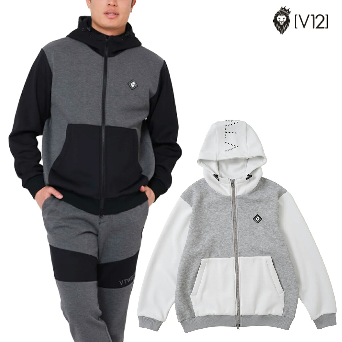 V12 2025年秋冬モデル メンズ SW HC PARKA パーカー V122520-SW16 スウェット フルジップ【25】｜パワーゴルフ（PowerGolf）