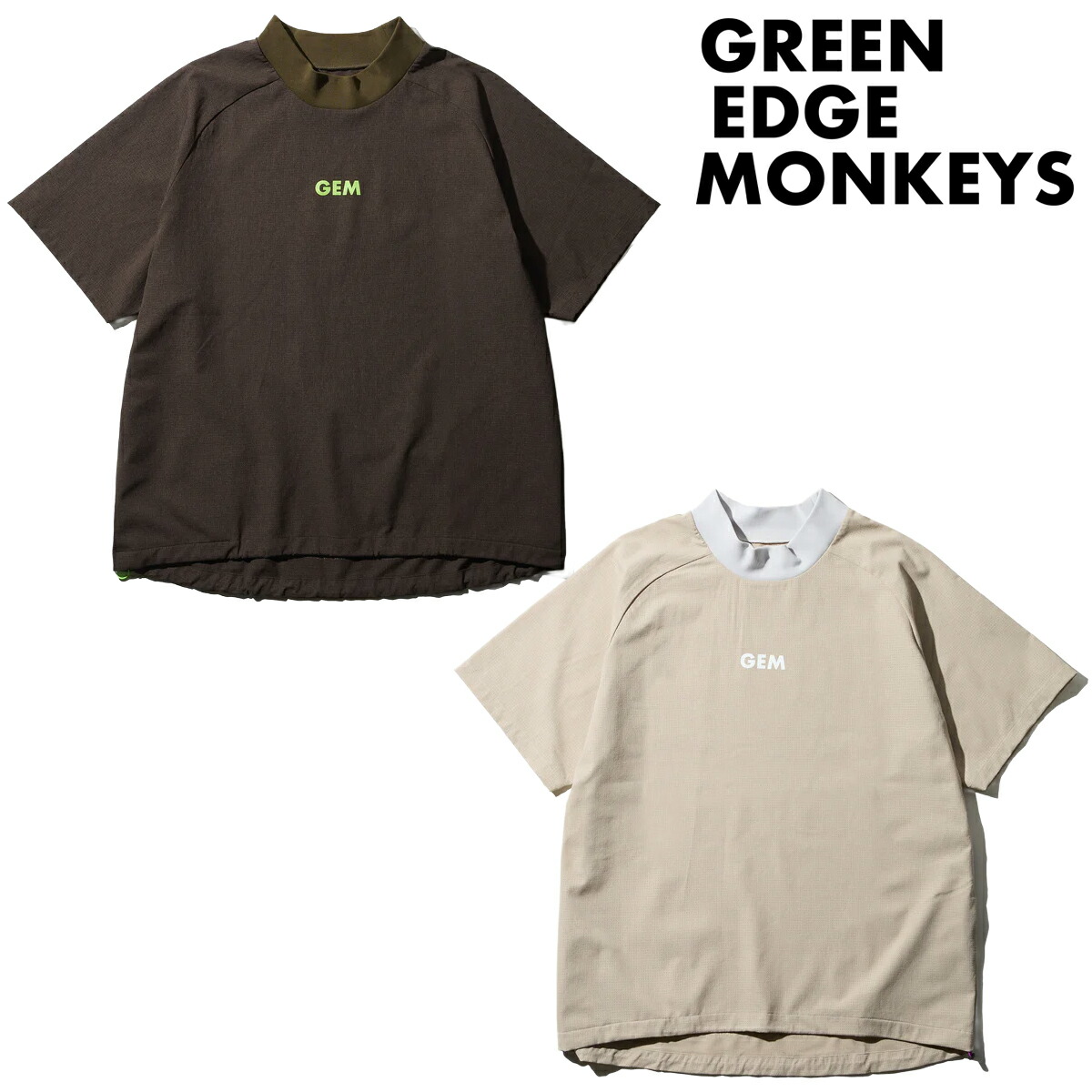 グリーンエッジモンキーズ 2026年春夏モデル メンズ Dot air mock neck ドットエアー オーバーサイズ 半袖 モックネックシャツ 60353009【26SS】|パワーゴルフ(PowerGolf)