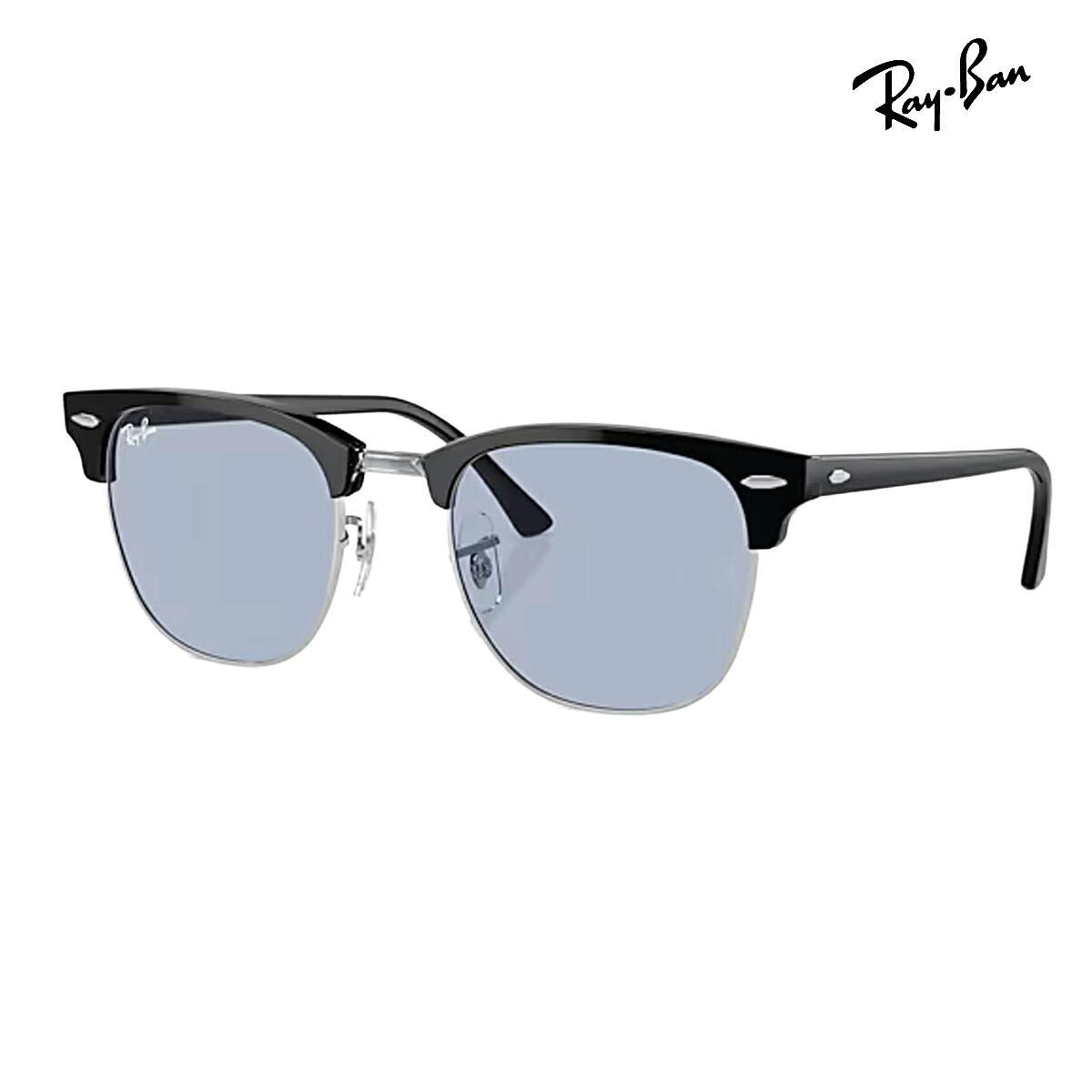 RayBan レイバン ユニセックス Clubmaster サングラス 301613546451 カラー名称:BLACK ON SILVER/BLUE GREY【25FW】|パワーゴルフ(PowerGolf)
