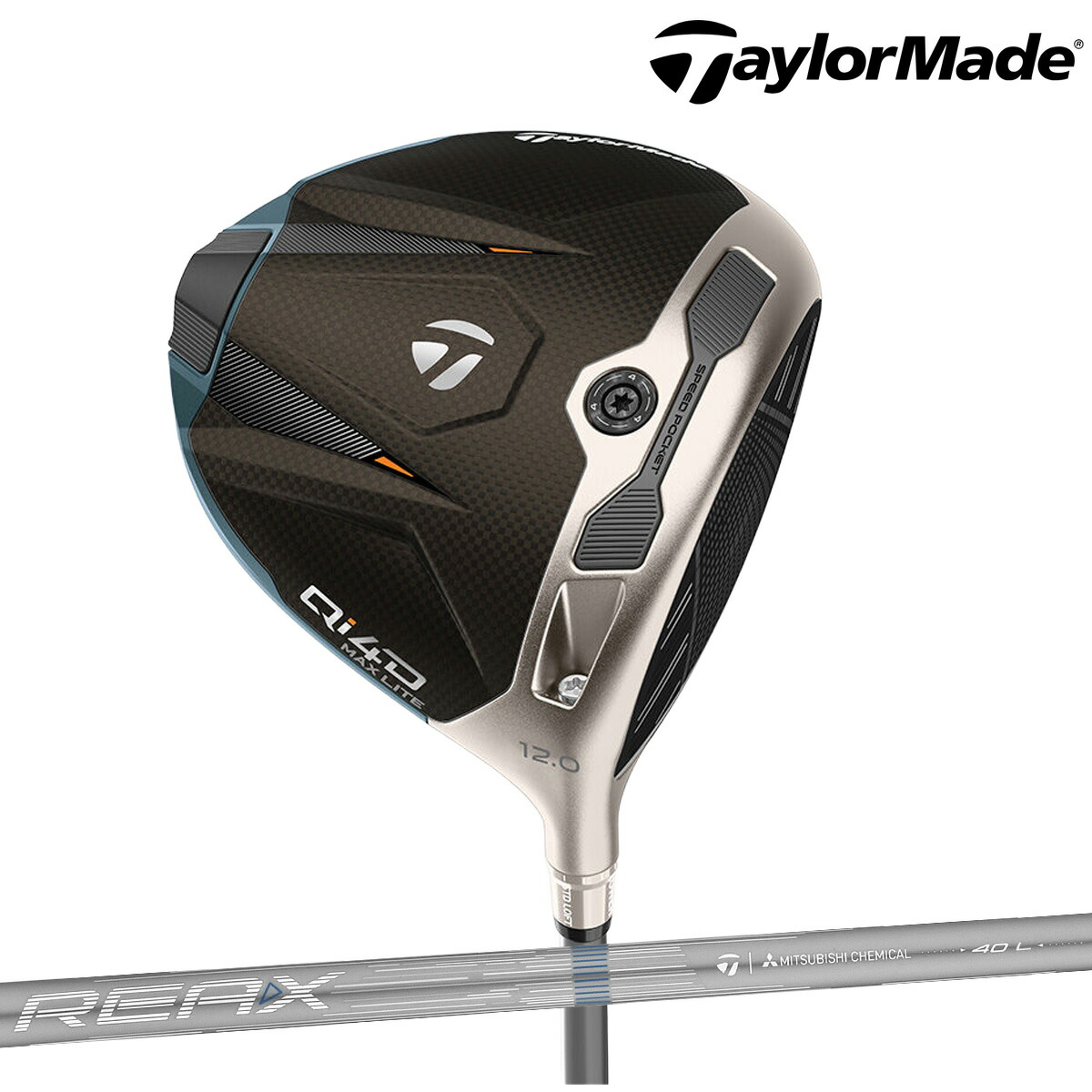 テーラーメイド レディース Qi4D MAX LITE ドライバー REAX 40 Mid Rotation Blue カーボンシャフト【26SS】