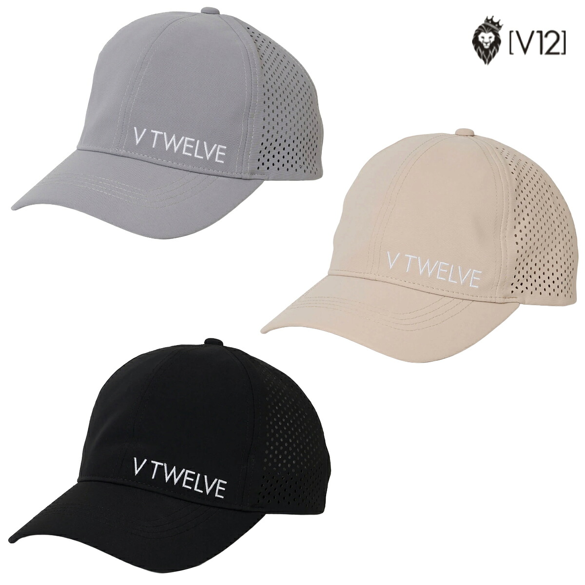V12 2026年春夏モデル ユニセックス PUNCHED CAP キャップ V122610-CP10【26SS】