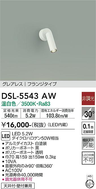 大光電機 DSL-5543AW 注目の的 畳数とり備える絶無 LED