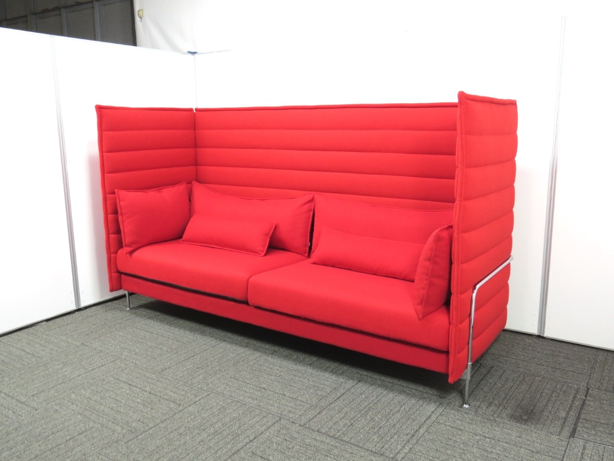 【中古】領域押さえる送りとどける アルコーヴソファ Vitra/ヴィトラ ご機嫌うしろ側 赤いこと 搬入据え付ける込 P4775