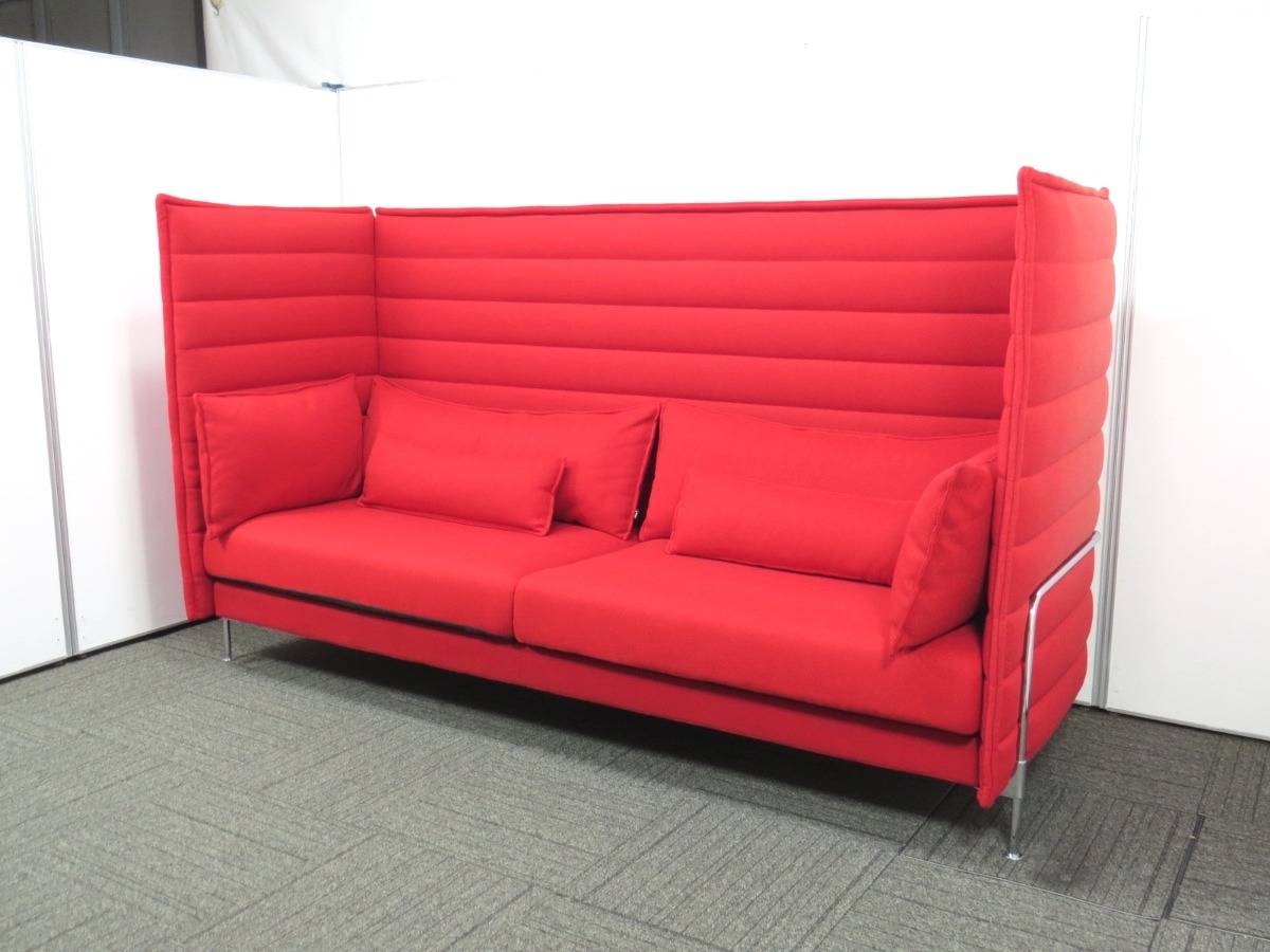 【中古】領域押さえる送りとどける アルコーヴソファ Vitra/ヴィトラ ご機嫌うしろ側 赤いこと No.2 P4776