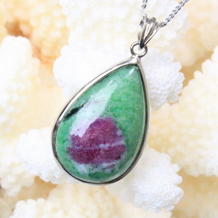 ルビーインゾイサイト ペンダント｜Ruby in Zoisite アニョライト ルビーインゾイサイト ネックレス Pendant Necklace ペンダント チャーム 首輪｜メンズ レディース 一点物 パワーストーン ルビーインゾイサイト