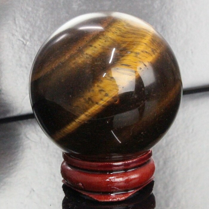 〇J⑥1059 キャッツアイ タイガーアイ 丸玉 パワーストーン 2点まとめ タイガーアイ スフィア（丸玉）12◇Tiger's eye◇天然石・鉱物