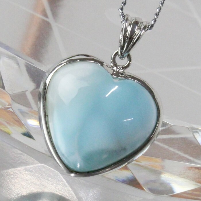 ラリマー ペンダント｜Larimar 曹灰針石 ペクトライト Pectolite ラリマー ネックレス 首輪 ネックレス Pendant ペンダント Necklace｜メンズ Men's レディース Ladies 天然石 海外直輸入価格 ラリマー ネックレス ハート型｜