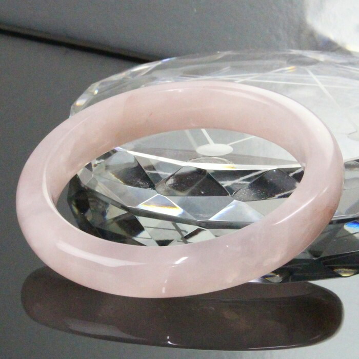 ローズクォーツバングル|RoseQuartz紅水晶ローズクォーツブレスレットBangle腕輪バングルBraceletブレスレッド|メンズレディース限定一点物パワーストーンローズクォーツ【女性用Mサイズ】
