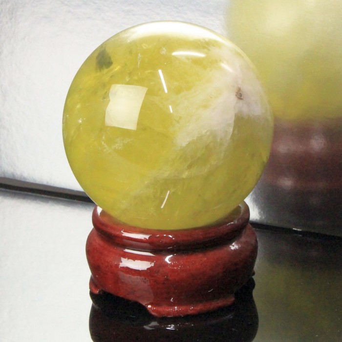 スペイン シトリン 丸玉 水晶玉 citrine 黄水晶 Ball 天然石【透明度バツグン 39mm】 :a9173:パワーストーン 天然石