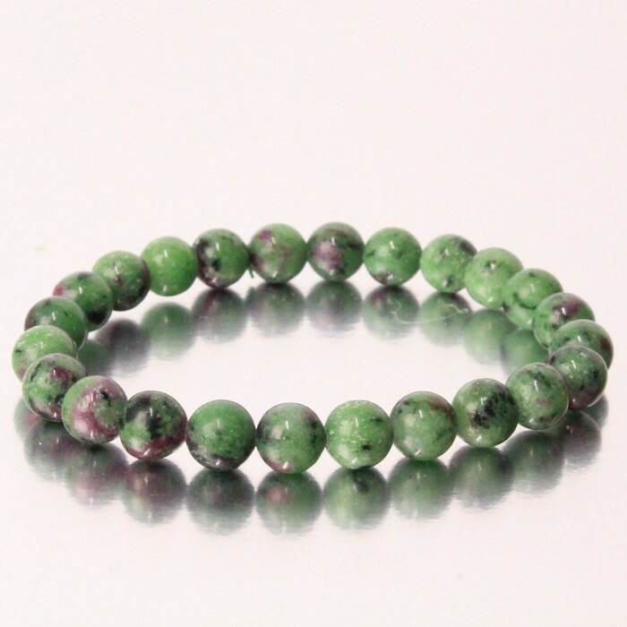 【限定 １点物 8mm玉】ルビーインゾイサイト ブレスレット｜Ruby Zoisite ルビーインゾイサイト ブレスレッド Bracelet ブレス バングル 数珠 腕輪 ブレスレット Bangle｜パワーストーン ブレスレット 天然石 海外直輸入価格 ルビーインゾイサイト