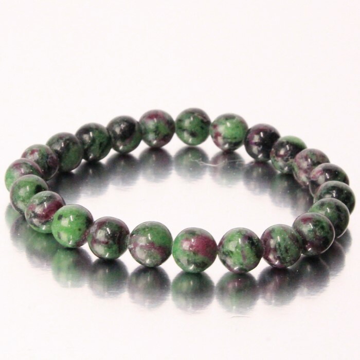 本物の真紅を ルビー ブレスレット　7.5mm/16.5cm 合成ルビー ブレスレット|8mm - 高品質天然石のハンドメイド