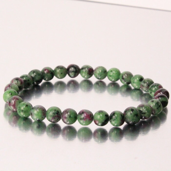 【限定 １点物 7mm玉】ルビーインゾイサイト ブレスレット｜Ruby Zoisite ルビーインゾイサイト ブレスレッド Bracelet ブレス バングル 数珠 腕輪 ブレスレット Bangle｜メンズ レディース 人気 おすすめ 限定 天然石 ルビーインゾイサイト