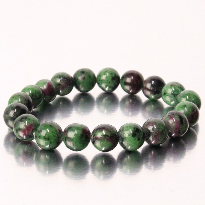 【厳選 一点物 10mm玉】ルビーインゾイサイト ブレスレット|Ruby Zoisite ルビーインゾイサイト ブレスレット Bangle ブレスレッド Bracelet ブレス バングル 数珠 腕輪|天然石 ブレスレット パワーストーン 限定 一点物 ルビーインゾイサイト