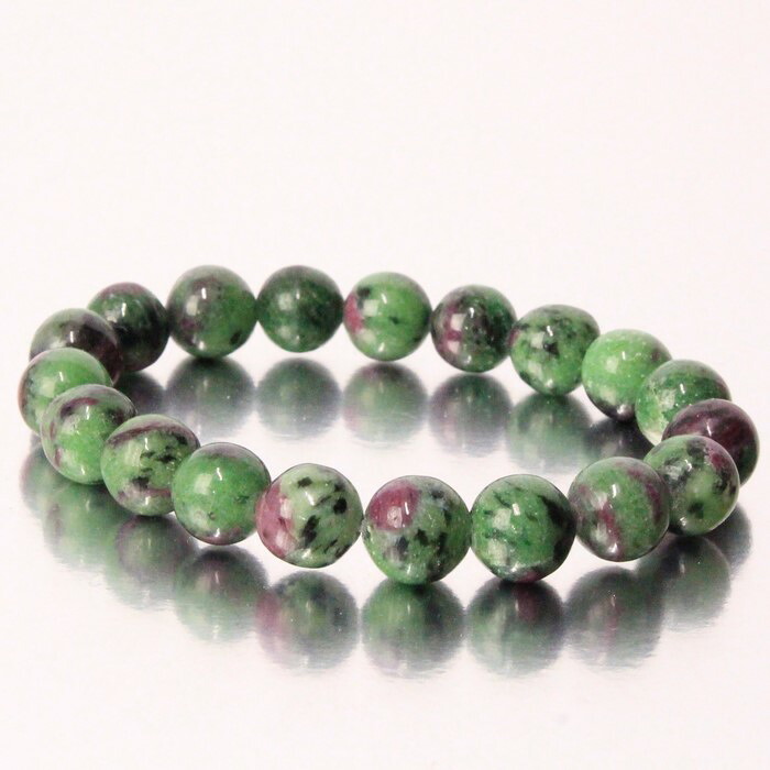 【厳選 一点物 10mm玉】ルビーインゾイサイト ブレスレット|Ruby Zoisite ルビーインゾイサイト ブレスレット ブレスレッド Bracelet ブレス バングル 数珠|メンズ レディース 天然石 限定 一点物 ルビーインゾイサイト|パワーストーン 天然石 LuLu House