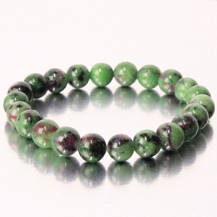 【厳選 一点物 10mm玉】ルビーインゾイサイト ブレスレット｜Ruby Zoisite ルビーインゾイサイト ブレスレッド Bracelet ブレス バングル 数珠 腕輪 ブレスレット Bangle｜メンズ レディース 人気 おすすめ パワーストーン ルビーインゾイサイト