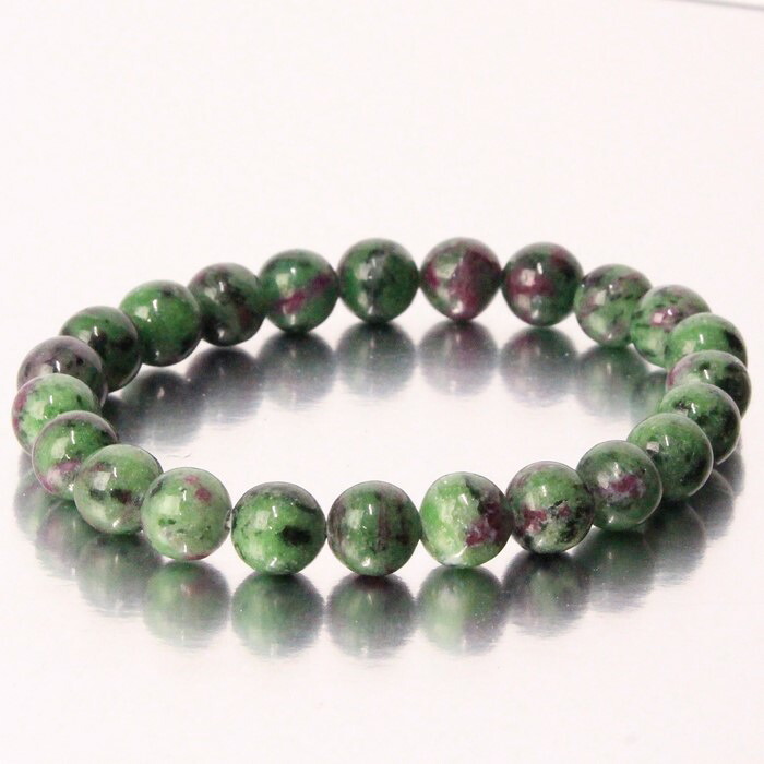 【厳選 一点物 10mm玉】ルビーインゾイサイト ブレスレット｜Ruby Zoisite アニョライト ルビー ブレスレット Bangle ブレスレッド Bracelet ブレス バングル 数珠 腕輪｜おすすめ パワーストーン ブレスレット 天然石 人気 ルビーインゾイサイト｜パワーストーン 天然石 LuLu House