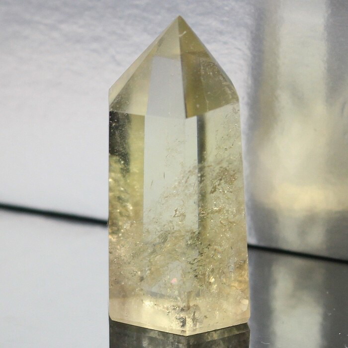 楽天市場】シトリン 黄水晶 ポイント 置物 六角柱 レインボー