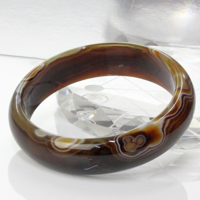 メノウ瑪瑙のバングル 高級 瑪瑙 メノウ バングル 59.3mm$ バングル・リストバンド