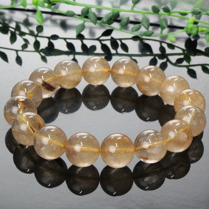 超高品質 透明感抜群 タイチンルチル 13mm 天然石 ブレスレット ルチル ゴールドタイチンルチル ブレスレット 13.5㎜ SA++ | 天然石,ルチル系