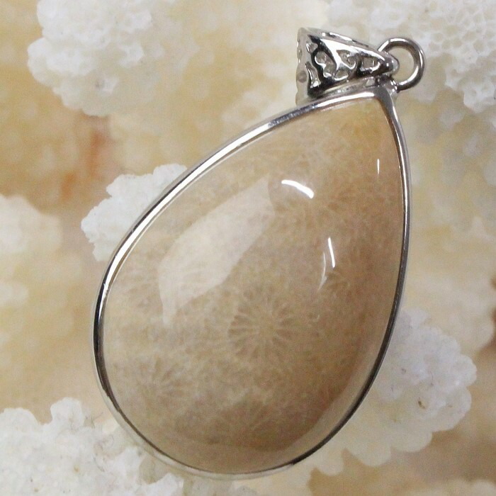 <br>サンゴ 化石 ペンダント 化石 フォシルコーラル 珊瑚 サンゴ ネックレス ペンダントトップ Pendant サンゴ化石 ペンダント パワーストーン ネックレス 天然石 メンズ レディース 人気 サンゴ
