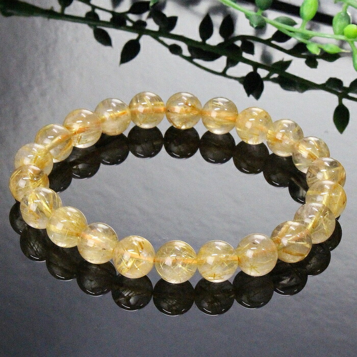 大玉 天然 ゴールド ルチル クォーツ 新品 ブレスレット13mm強玉(16個) 大玉 天然 ゴールド ルチル クォーツ 新品 ブレスレット13mm強玉