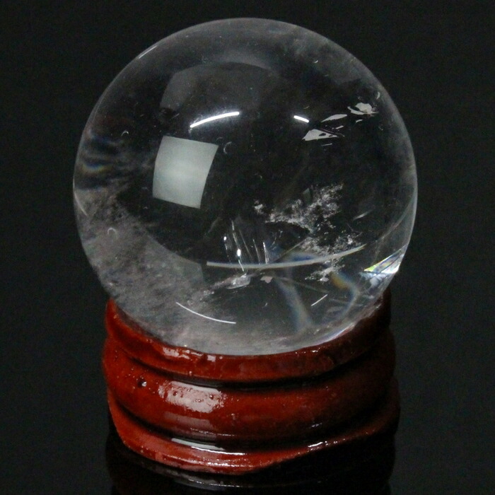 パワーストーン　天然石　ロッククリスタル　丸玉　41g　直径3cm　No.110 天然水晶玉AAA ロッククリスタル 77mm（2.54寸） 637.9g 木製