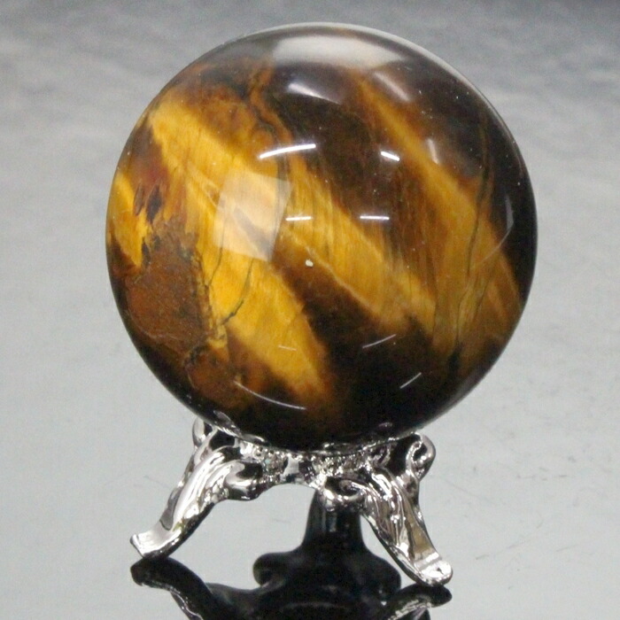 鑑賞用養老水晶玉 キャツアイ タイガーアイ 中国 箱付 鑑賞用養老水晶