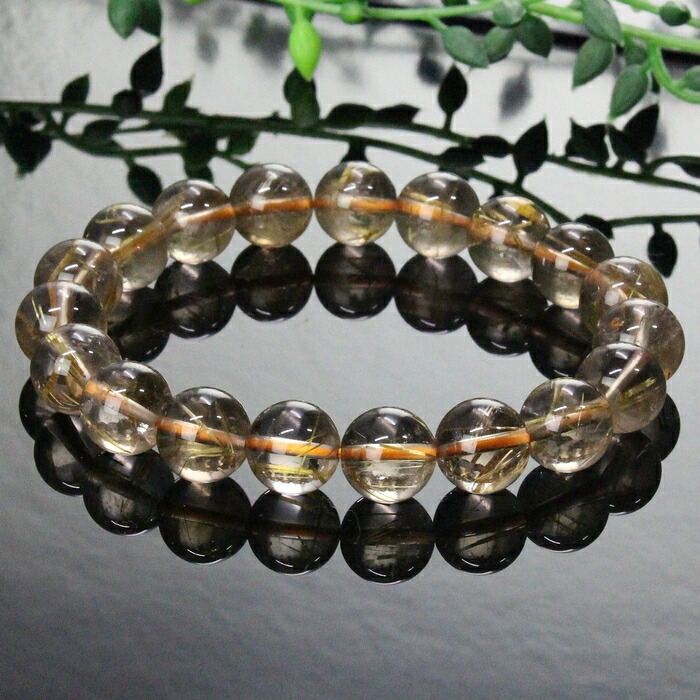 ブラウンルチル 13mm 天然石ブレスレット ブラウンルチル 13mm 天然石ブレスレット ブラウンルチル