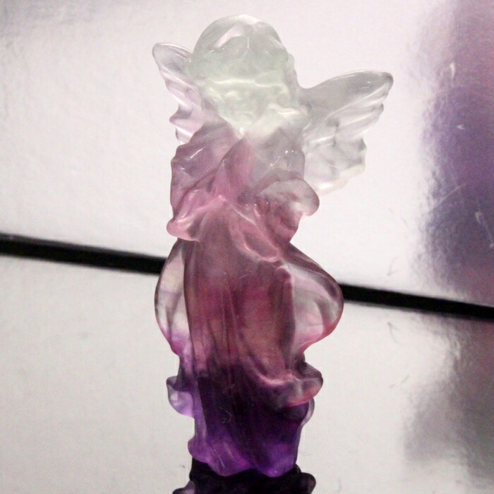 楽天市場】○マルチカラー【フローライト エンジェル 彫刻置物】1個
