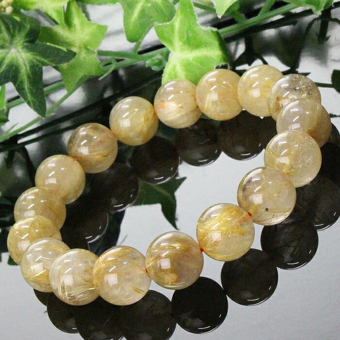 楽天市場】【一点物】【13mm玉】ルチルクォーツ ブレスレット｜rutile