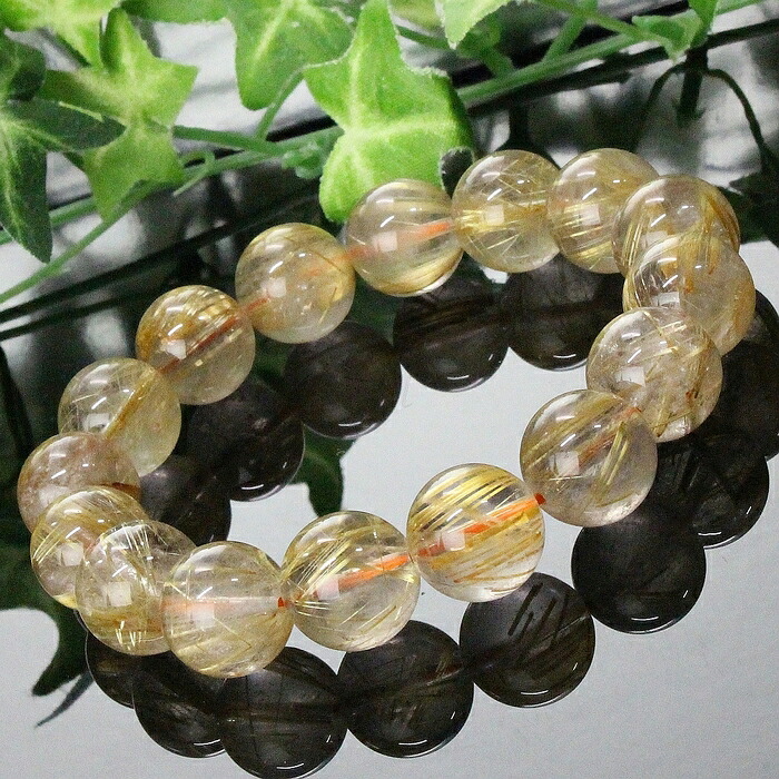 【特選品質一級品 一点物現物 13mm】ルチルクォーツ ブレスレット 原石 金運 財運 ルチルクォーツ ブレスレット ブレス Bracelet 腕輪 ルチルクォーツブレスレット パワーストーン ブレスレット 天然石 メンズ レディース 人気 ルチルクォーツ