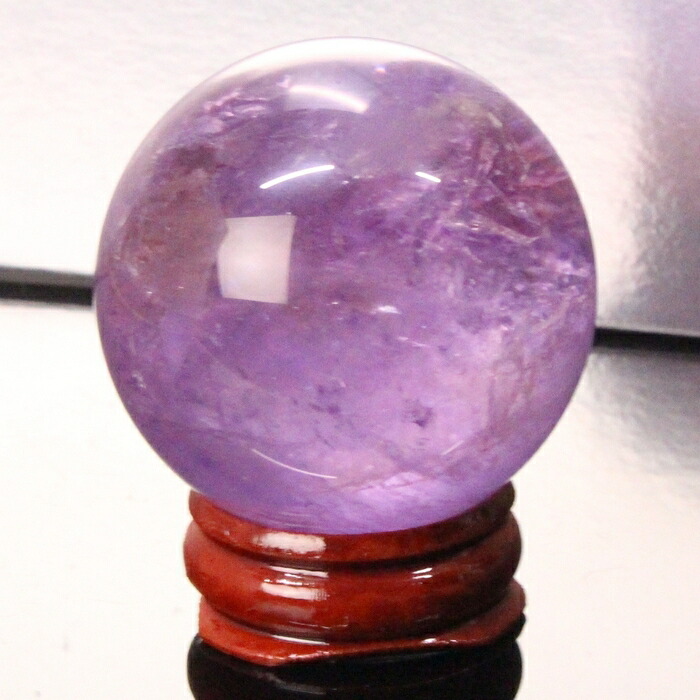 【42mm】アメジスト 丸玉 Amethyst アメジスト 原石 球体 水晶玉 置物 【台座 台付き】水晶球 丸玉 アメジスト丸玉 パワーストーン 水晶玉 人気 おすすめ 天然石 海外直輸入価格 アメジスト