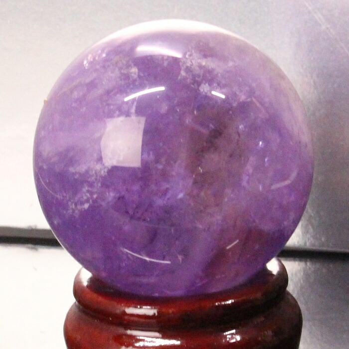 【透明感抜群 一点物 53mm】アメジスト 丸玉 紫水晶 アメジスト 原石 水晶玉 【台座 台付き】丸玉 アメジスト丸玉 パワーストーン 水晶玉 天然石 メンズ レディース 人気 アメジスト