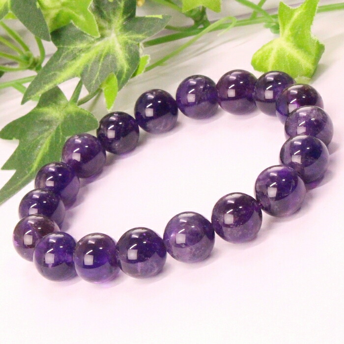 【一級品の輝き 厳選一点物 12mm】アメジスト ブレスレット Amethyst 紫 水晶 パープル アメジスト ブレスレット 腕輪 Bracelet アメジストブレスレット パワーストーン ブレスレット 人気 おすすめ 天然石 海外直輸入価格 アメジスト