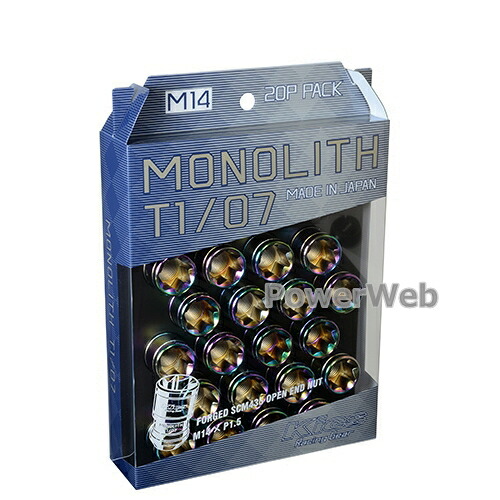 [MN04N] KYO-EI キックス モノリス T1/07 ナットセット M14&times;P1.5 ネオクロ テーパー60&deg; 全長:40mm 入数:20個｜パワーウェブ２号店