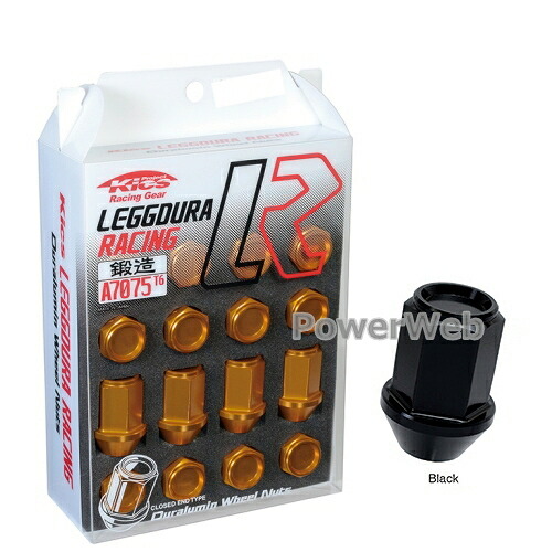 [KIN16K] KYO-EI レデューラレーシング ナットセット 35mm M12&times;P1.5 19HEX ブラック テーパー60&deg; 全長:35mm 入数:16個｜パワーウェブ２号店