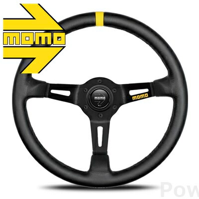 MOMO ステアリング M-58 MOD.08 LEATHER/BLACK SPOKE 350mm モモ モデル08 レザー/ブラックスポーク