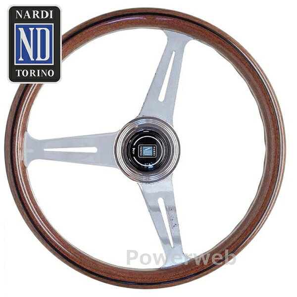 N075 NARDI (ナルディ) NARDI Flat SPOKES ウッド&ポリッシュ フラットスポーク 360mm SPECIAL ステアリング 【正規品】