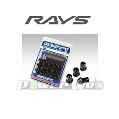 [74130000231BK] RAYS 17HEX レーシングナット M12×1.25 BK(ブラック) 35mm（ミディアムタイプ） 16個パック