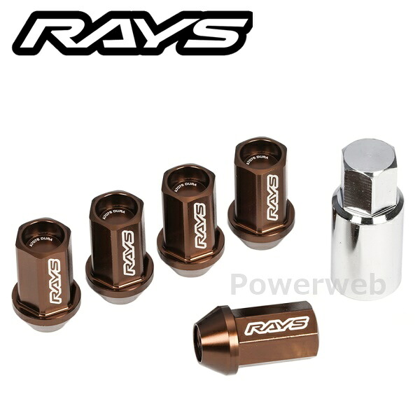 RAYS ジュラルミンロック&ナットセット L42 5H用 M14×1.5 ブロンズアルマイト 19HEX 20個セット 74020001020BR