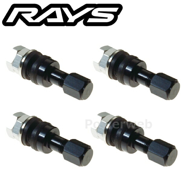 RAYS 65050000035BK-4 No.21 INSIDE ALUMINUM AIR VALVE BK エアバルブ 4個セット [メール便]
