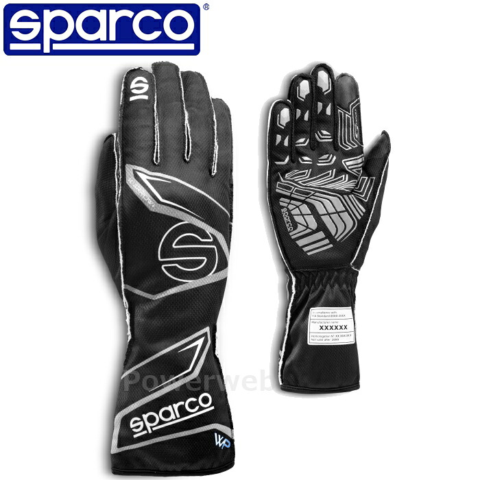 SPARCO K-ARROW+ WP (Kアロー プラス ウォータープルーフ) レーシングカートグローブ BKG0006B0K10012 ブラック(K10) XL(12) 認証：FIA 8877-2022 スパルコ