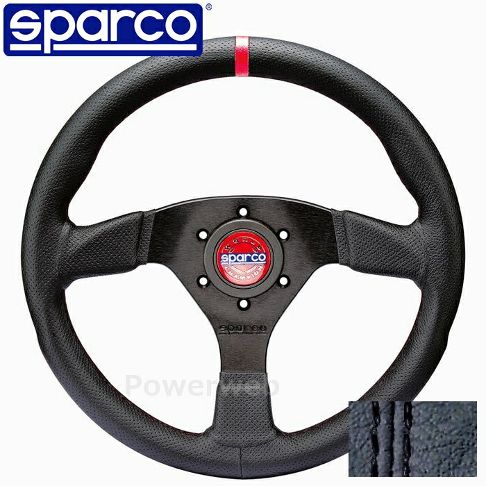 SPARCO R383 CHAMPION ブラックステッチ ステアリング 015R383PLUNNR レザー 330mm スパルコ