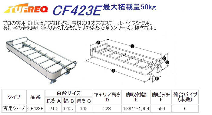 市場 CF423E TUFREQ タフレック 精興工業 Cシリーズ トラック用キャリア キャンター 4本脚 三菱ふそう 市場 CF423E TUFREQ タフレック 精興工業 Cシリーズ トラック用キャリア キャンター 4本脚 三菱ふそう