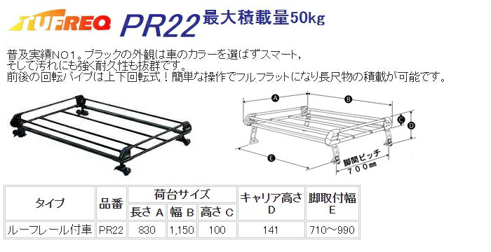 新品?正規品 PR22 精興工業 TUFREQ タフレック ルーフキャリア Pシリーズ 4本脚 スバル レガシィツーリングワゴン  H10.6〜H11.5 BH# ルーフレール付車 沖縄県 離島 発送不可 fucoa.cl