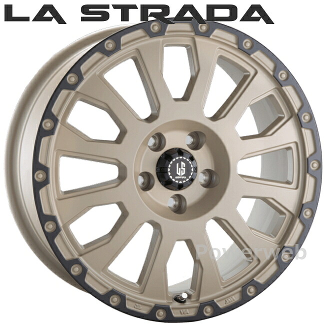 [ホイールのみ単品4本セット] LA STRADA AVENTURA 18インチ×8.0J PCD：114.3 穴数：5 インセット：40 ソリッドデザート+ブラックアノダイズドリム LA880K40SDAR ラ ストラーダ アヴェンチュラ 阿部商会